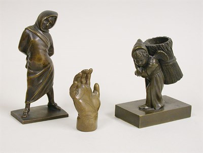 Lot 448 - Three Continental Bronze Items Comprising a...