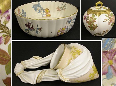 Lot 444 - Three Royal Worcester Porcelain Articles...