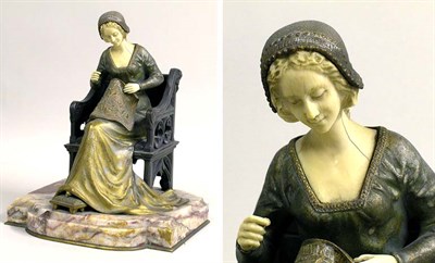 Lot 370 - Continental Bronze and Ivory Figure Of a...