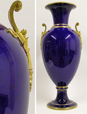 Lot 440 - Sevres Gilt-Bronze Mounted Cobalt Porcelain...