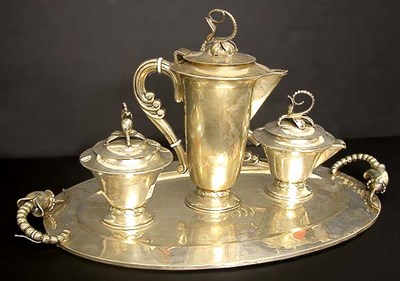 Lot 286 - Louvre Sterling Silver Coffee Service In the...
