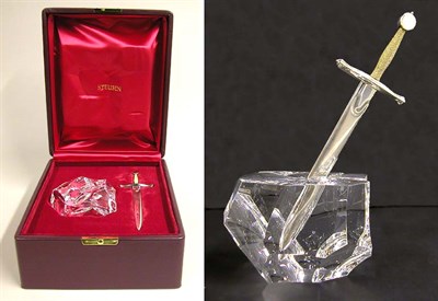 Lot 479 - Steuben Glass and Sterling Silver Sculpture...