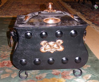 Lot 277 - Victorian Style Copper Mounted Black Painted...