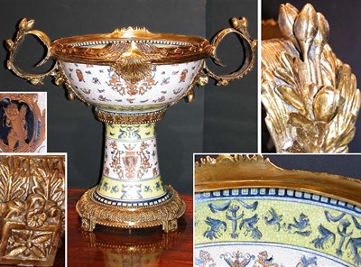 Lot 513 - Louis XVI Style Gilt-Metal and Crackle Glaze...