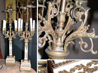 Lot 443 - Pair of Louis XVI Style Gilt-Metal and Marble...