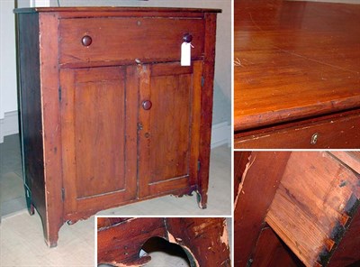 Lot 2307 - Pine Side Cabinet 19th Century With a long...
