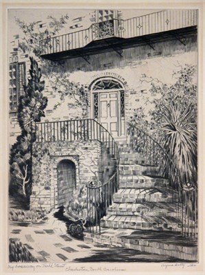 Lot 1222 - Alfred Hutty MY DOORWAY ON TRADD STREET,...