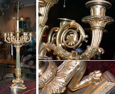 Lot 2680 - Empire Style Gilt-Bronze Eight-Light...
