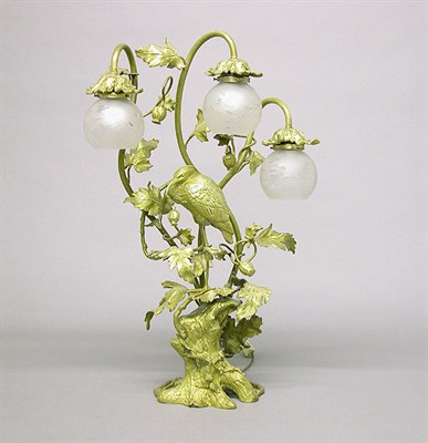 Lot 2681 - Victorian Style Gilt-Metal and Frosted Glass...