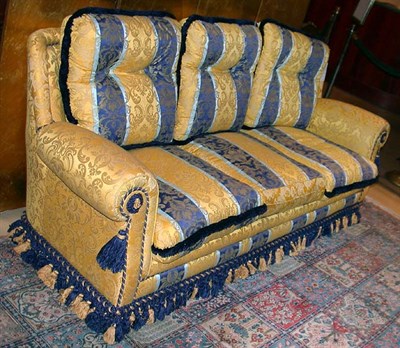 Lot 2581 - Empire Style Upholstered Mahogany Settee The...