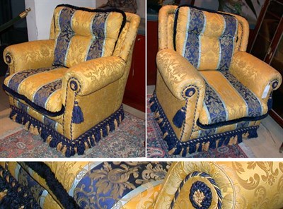 Lot 2582 - Pair of Empire Style Upholstered Mahogany...