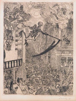 Lot 1203 - James Ensor LA MORT POURSUIVANT LE TROUPEAU...