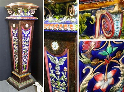 Lot 611 - German Majolica Pedestal Late 18th century The...