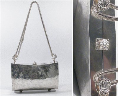 Lot 3681 - Goosens Silvered Metal Evening Purse Modified...