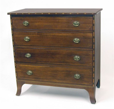 Lot 2196 - Federal Inlaid Cherry Chest of Drawers...