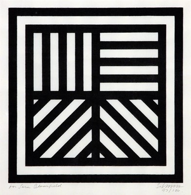 Lot 1256 - Sol Lewitt COMPOSITION Woodcut, signed,...