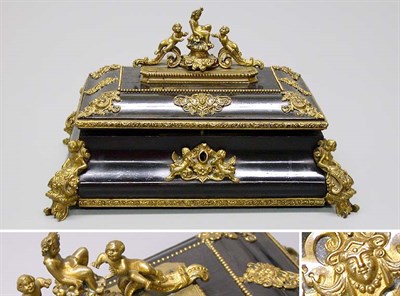 Lot 366 - Napoleon III Bronze Mounted Ebony Casket The...