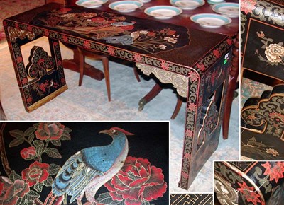 Lot 217 - Chinese Lacquered Wood Altar Table Height 29...