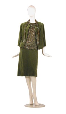 Lot 3486 - Yves Saint Laurent Couture Avocado Silk Velvet...