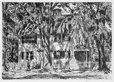 Lot 1211 - Childe Hassam THE LION GARDINER HOUSE,...