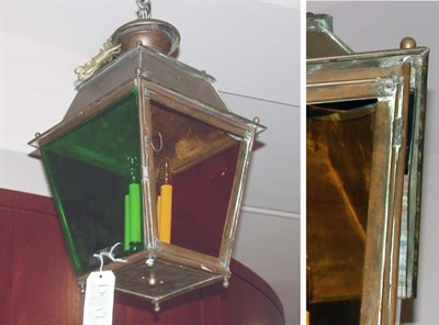 Lot 463 - Copper Hanging Four-Light Lantern