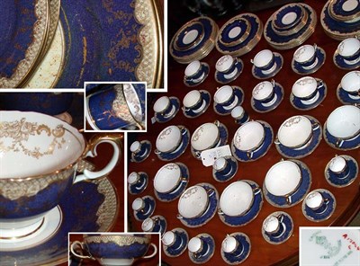 Lot 127 - Crown Staffordshire Gilt Decorated Blue...