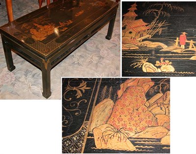 Lot 145 - Chinese Export Style Gilt Decorated Black...
