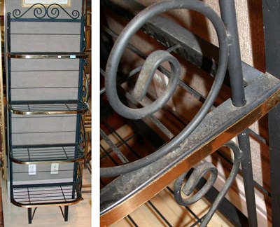 Lot 183 - Brass and Wrought Iron Baker's Rack