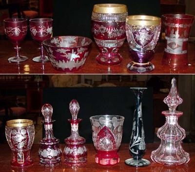 Lot 198 - Group of Twelve Bohemian Ruby, Amethyst and...