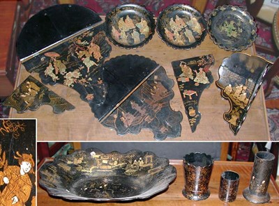 Lot 199 - Group of Ten Chinese Export Gilt Decorated...