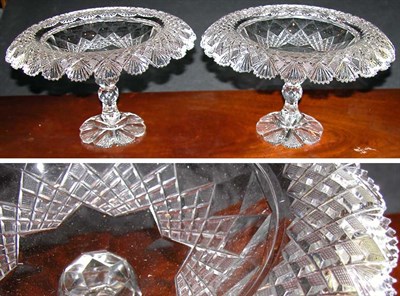 Lot 235 - Pair of Cut Glass Compotes