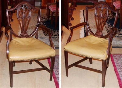 Lot 237 - Pair of George III Style Mahogany Shield Back...