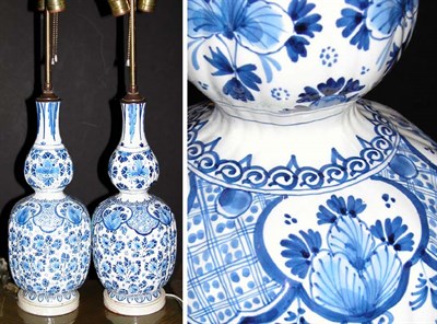 Lot 240 - Pair of Dutch Delft Lamps