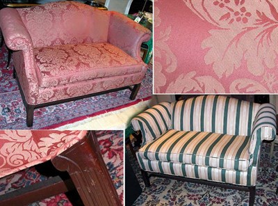 Lot 258 - Pair of Georgian Style Mahogany Upholstered...