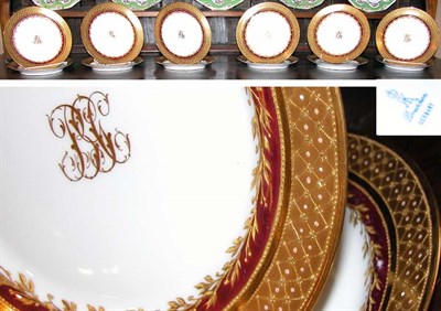 Lot 261 - Set of Twelve Dresden Gilt Decorated and...