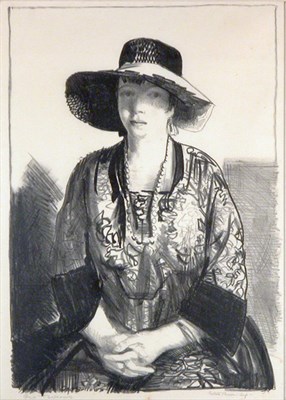 Lot 1182 - George Bellows THE BLACK HAT (M. 113)...