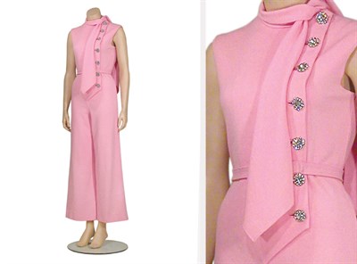 Lot 3498 - Norell Sleeveless Candy Pink Wool Jersey...