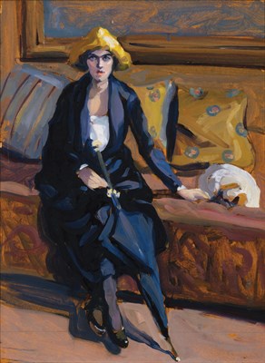 Lot 182 - Jane Peterson 1876-1965 WOMAN WITH UMBRELLA...