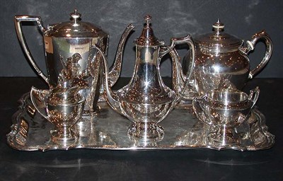 Lot 296 - Assembled Silver Plated Five-Piece Coffee and...