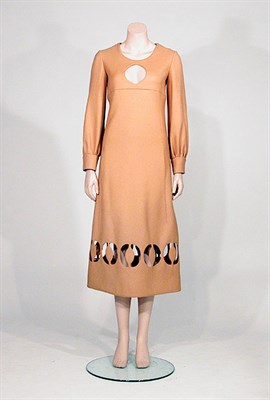 Lot 3543 - Cardin Couture Nutmeg Wool Dress French, 1970s...