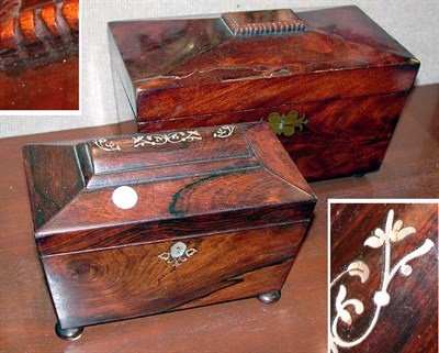 Lot 358 - Two Regency Mahogany and Rosewood Tea Caddies