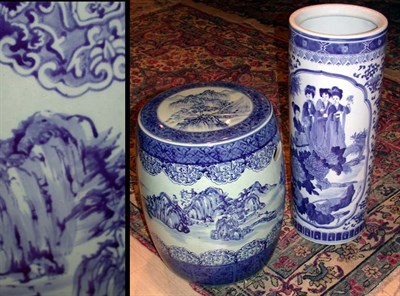 Lot 360 - Chinese Blue and White Porcelain Garden Seat...