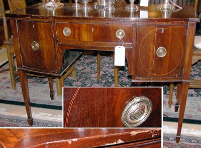 Lot 363 - George III Style Mahogany Bow Front Sideboard