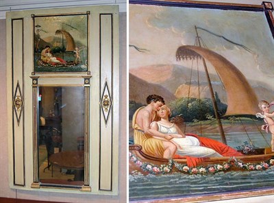 Lot 365 - Neoclassical Style Gilt and Painted Trumeau