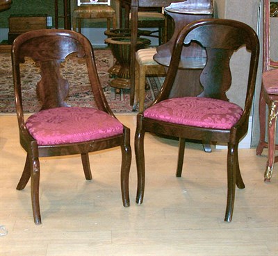 Lot 377 - Set of Four Classical Mahogany Gondola-Form...