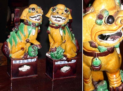 Lot 382 - Pair of Chinese Glazed Porcelain Figures of Fu...