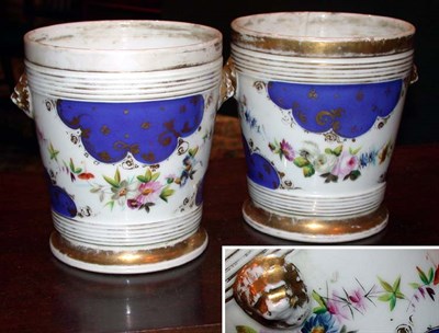 Lot 383 - Pair of Paris Porcelain Floral Decorated...