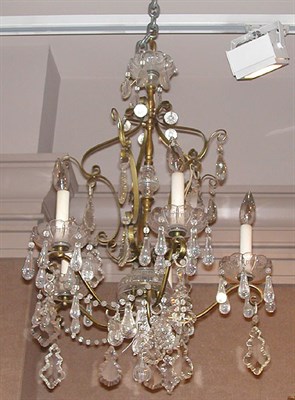 Lot 421 - Louis XV Style Gilt-Metal and Cut Glass...