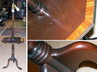 Lot 425 - Georgian Style Mahogany Floor Lamp With a tray...
