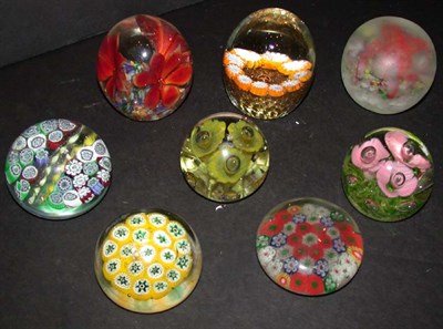 Lot 427 - Miscellaneous Group of Eight Glass Paperweights